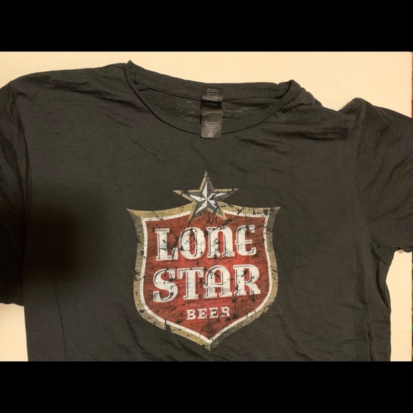 NWOT WOMEN’S DISTRESSED LONE STAR BEER GRAPHIC T-SHIRT. - Picture 3 of 16